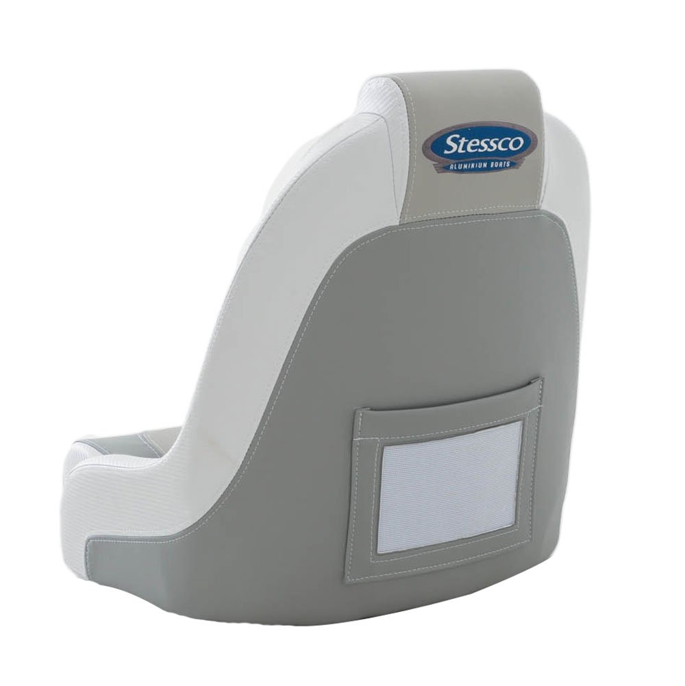 Stessco High Back Boat Helm Seat with Adjustable Bolster and Boat Seat Pedestal