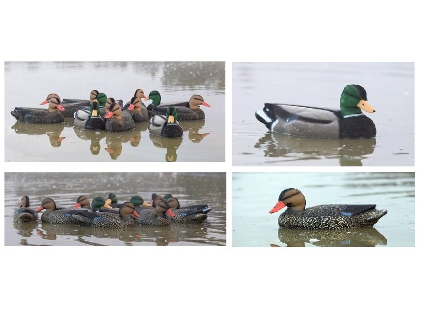 Game On Full Size Mallard Field Decoys 12-Pack 14.5in - 4 Drake 8 Hen