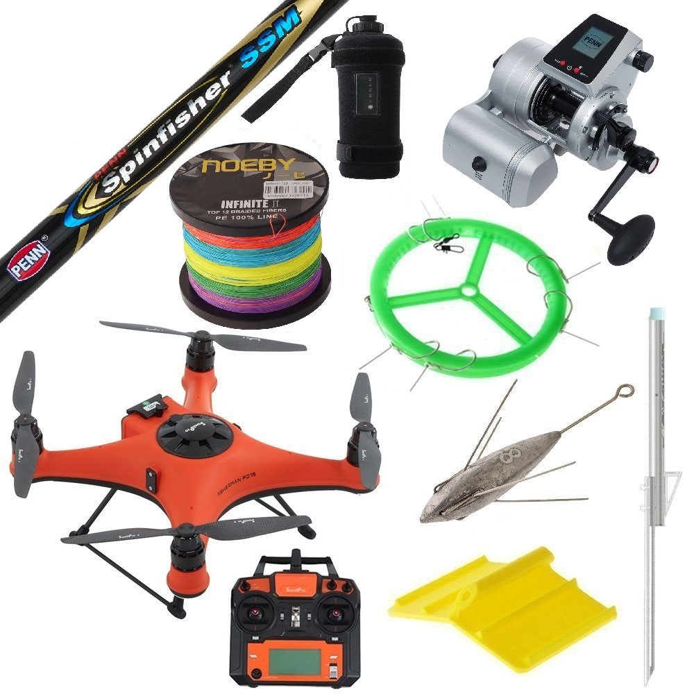SwellPro Fisherman FD1S PENN Fathom Waterproof Electric Drone Fishing Package 8ft PE10 3pc