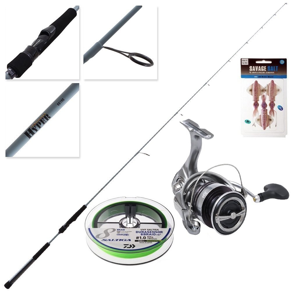 Daiwa Exceler LT 4000D-C TD Hyper Soft Bait / Slow Jig Combo with Braid and Softbait 6ft 6in PE1-2 1pc