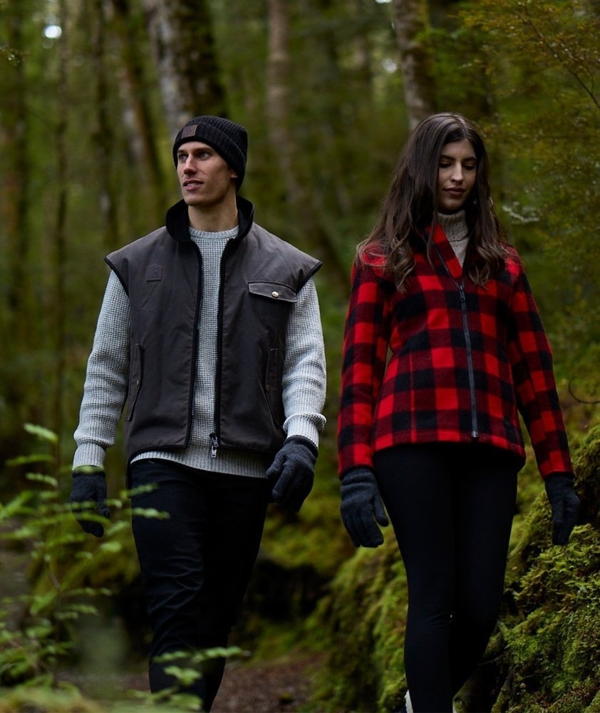 Swanndri Wool Gloves with Fleece Lining Charcoal Marle