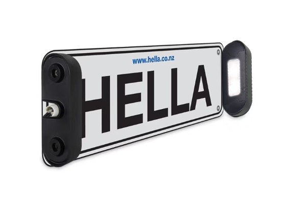 Hella Marine DuraLED Trailer Number Plate Slim Insert with Spacer Mount 0.5m Cable