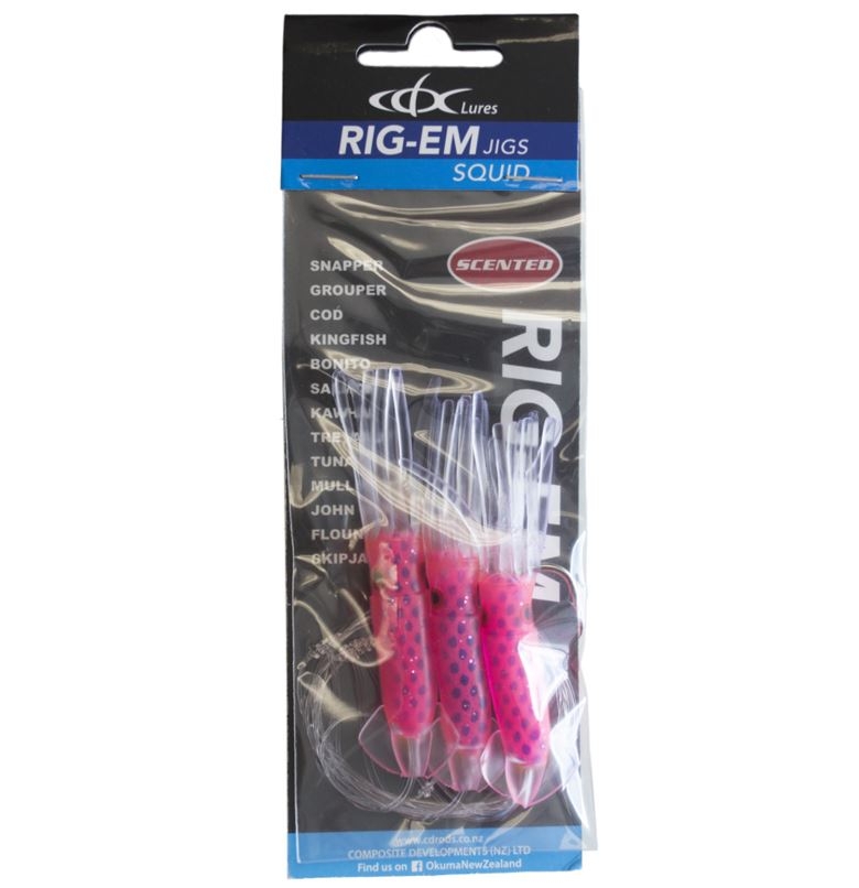 CDX Rig-Em Squid Flasher Rig 9cm Qty 3