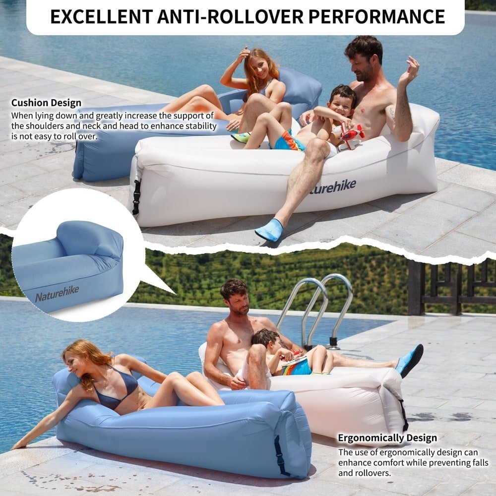 Naturehike Double Lazy Inflatable Sofa with Pillow Grey