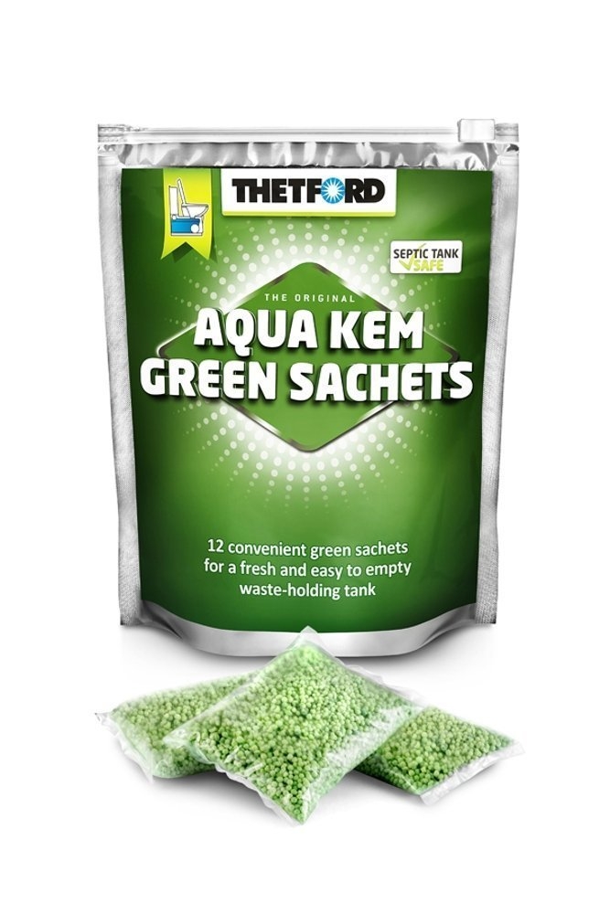 Thetford Aqua Kem Green Sachets Portable Toilet & Waste Tank Treatment 15 Pack