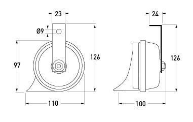 Hella Marine Scroll Horn Twin Tone 12V Set Of 2