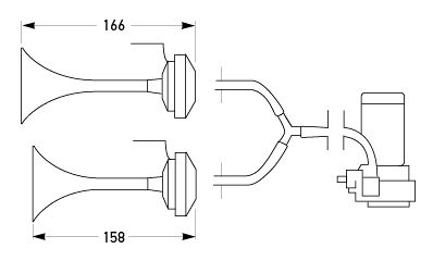 Hella Marine Air Horn Kit Dual Trumpet 12V