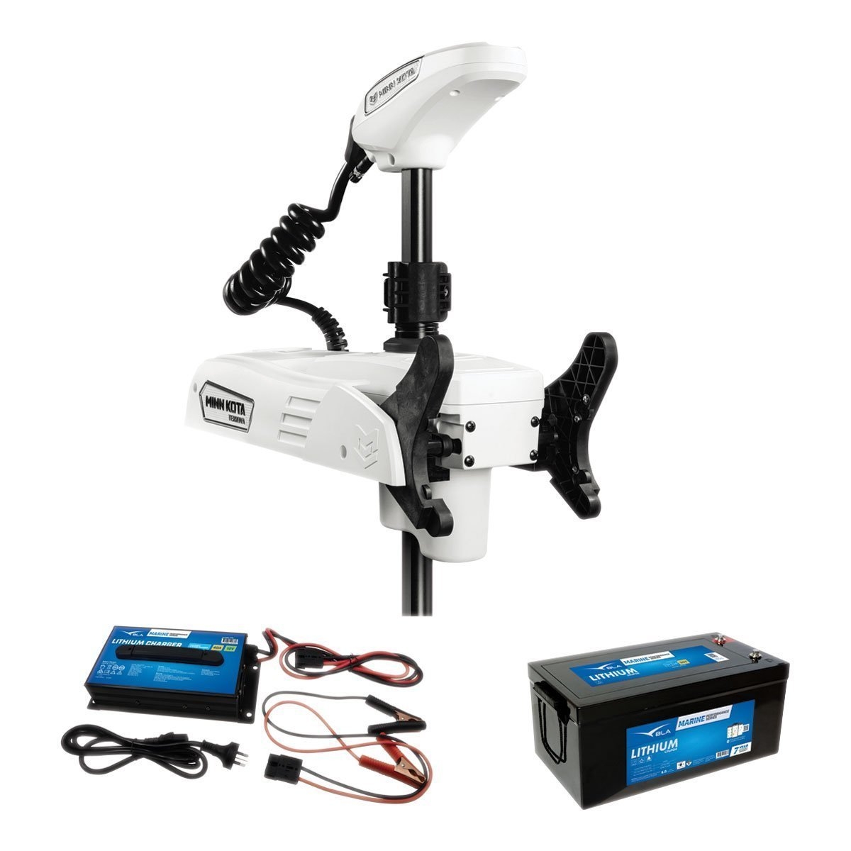 Minn Kota Riptide Terrova Quest Trolling Motor 87in 100Ah Lithium and Charger