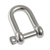 Cleveco 316 Stainless Steel Forged D Shackles with Captive Bolt 12mm