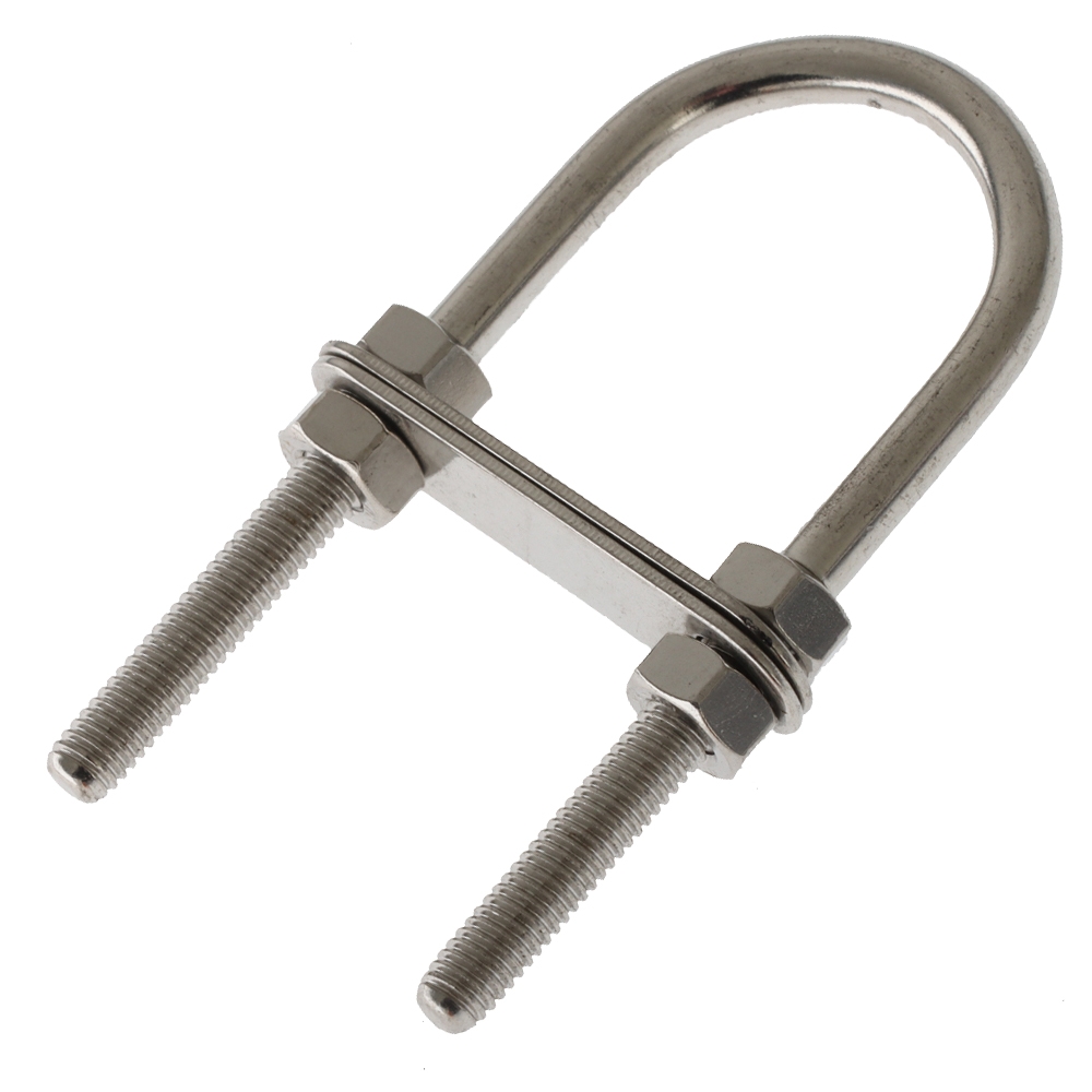 Cleveco 316 Stainless Steel U-Bolt with Four Nuts and Two Plates 5x80mm