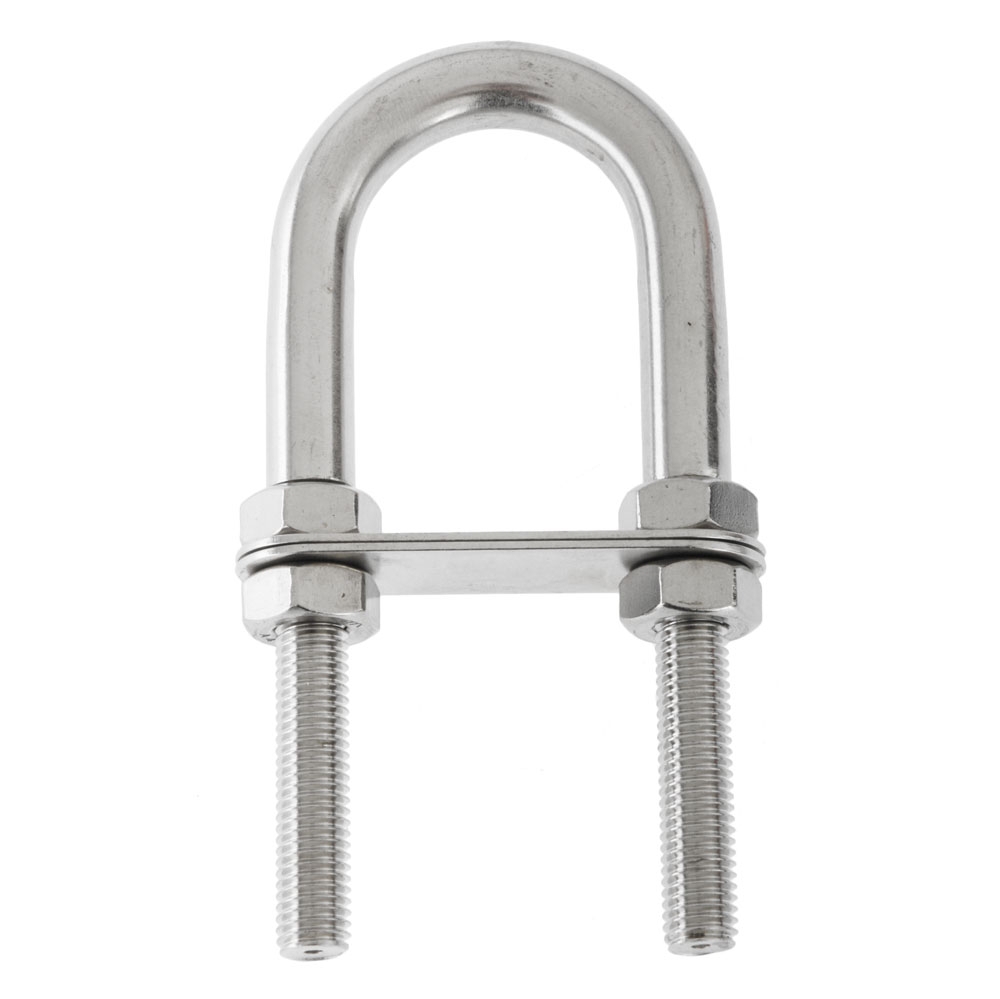 Cleveco 316 Stainless Steel U-Bolt with Four Nuts and Two Plates 10x130mm
