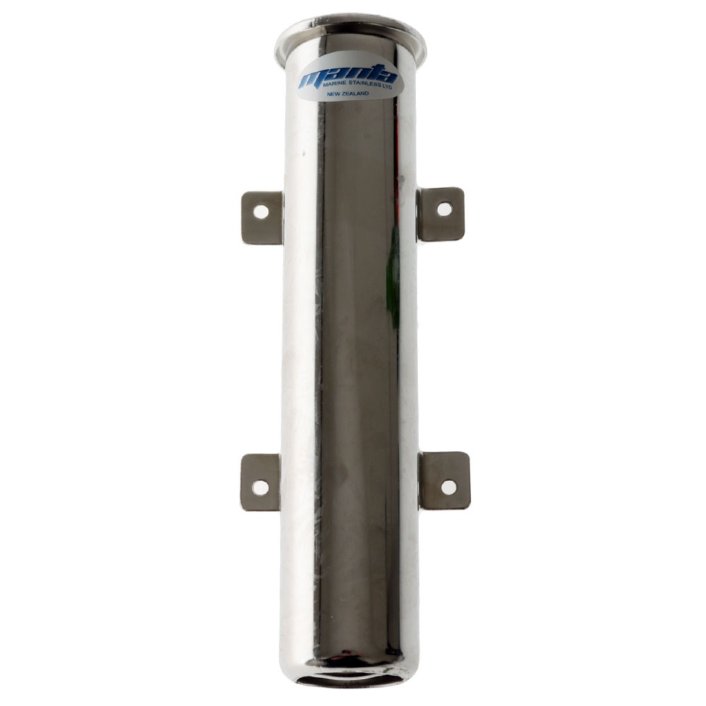 Manta 316 Polished Stainless Side Mount Rod Holder Straight