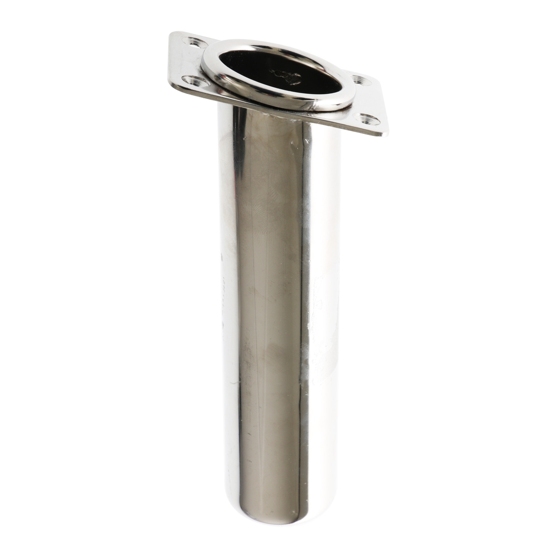 Manta Stainless Steel Rod Holder with Rolled Top Pair - Angled and Offset