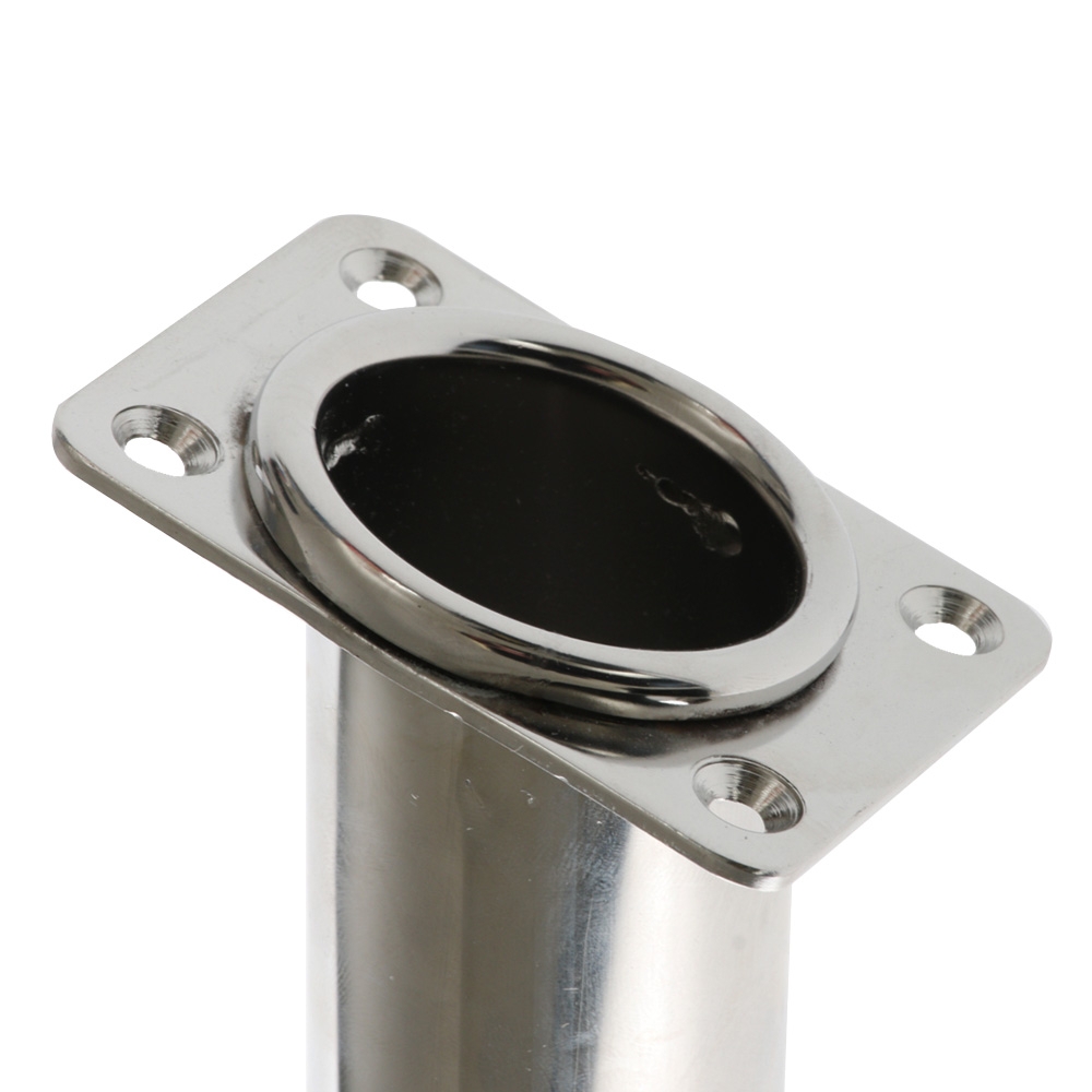 Manta Stainless Steel Rod Holder with Rolled Top Pair - Angled and Offset