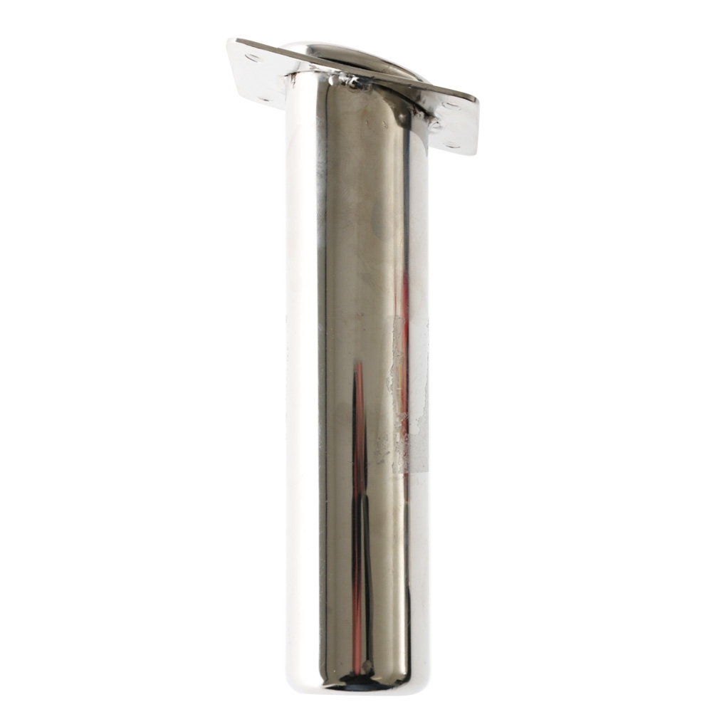 Manta Stainless Steel Rod Holder with Rolled Top Pair - Angled and Offset