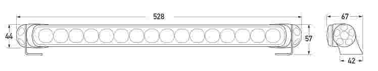 Hella Marine LED Light Bar 470 with HD Bracket Pencil Beam