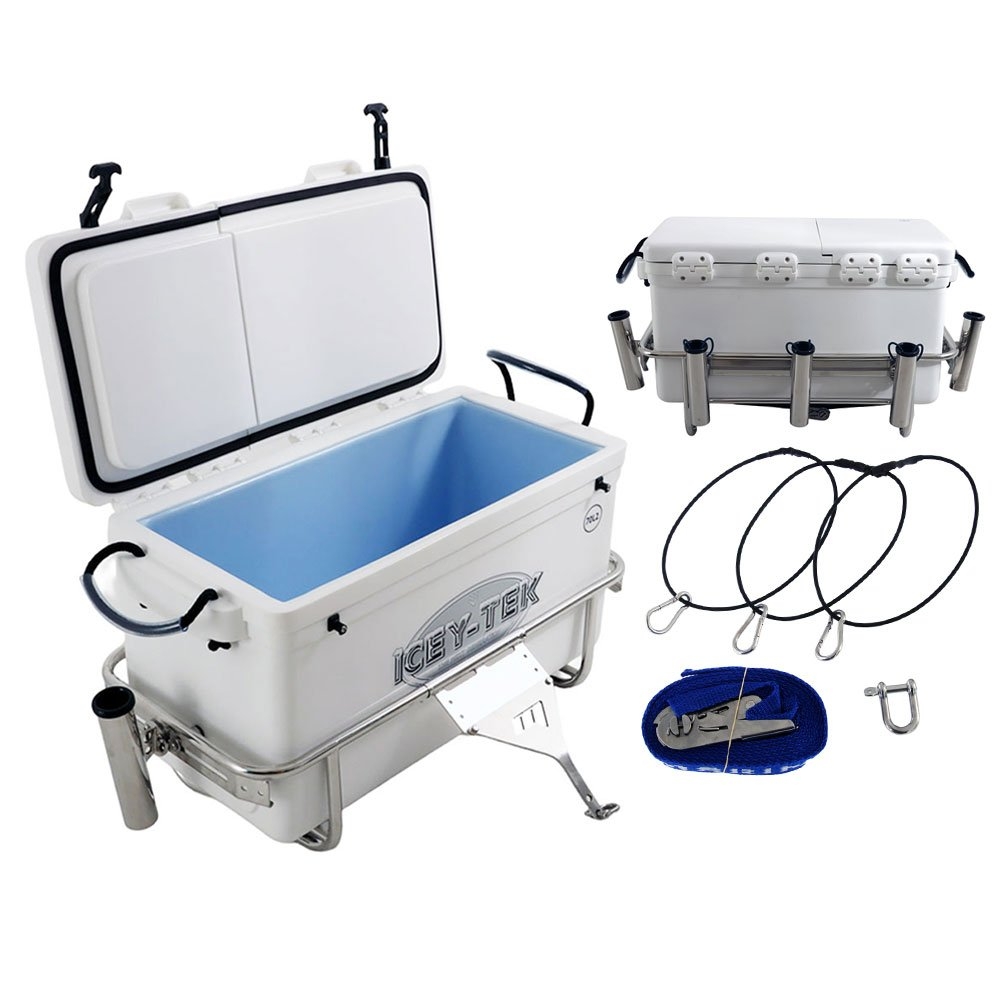 Manta Jet Ski Frame and 70L Icey-Tek Chilly Bin with 5 Rod Holders - White