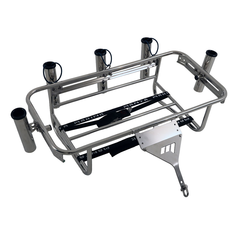 Manta Jet Ski Frame and 70L Icey-Tek Chilly Bin with 5 Rod Holders - White