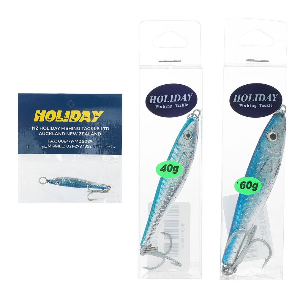 Holiday Metal Fish Casting Lure Blue Silver