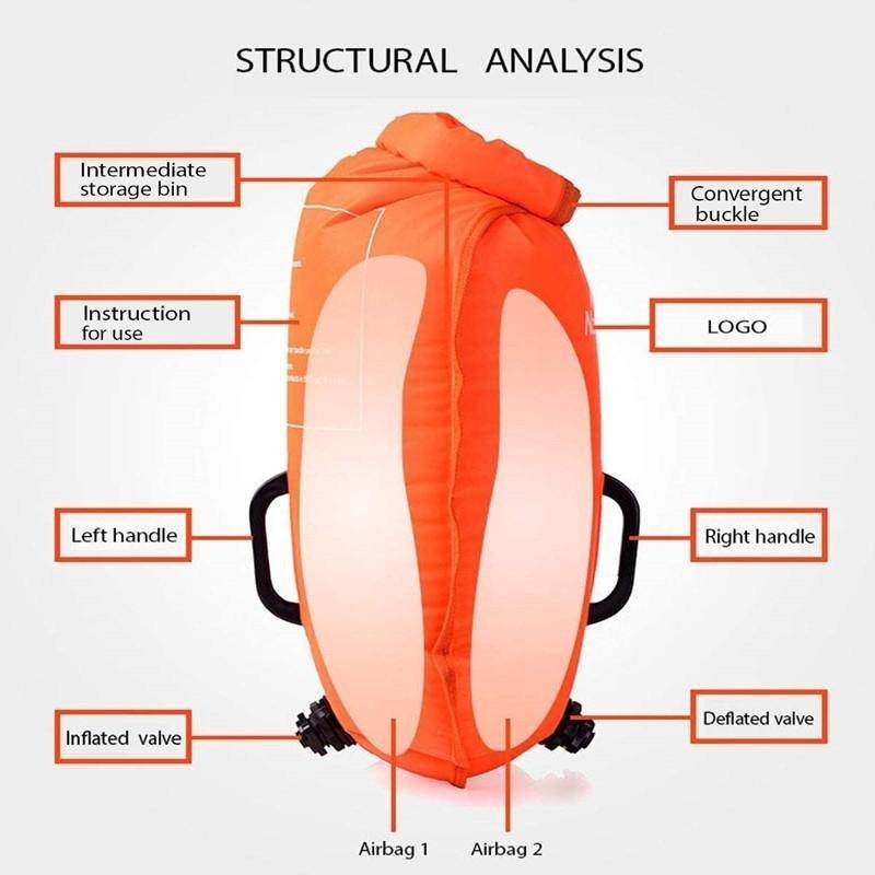 Naturehike High-Vis Inflatable Floating Dry Bag 28L Orange