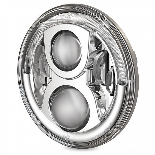 Hella Marine 7in Round LED Headlamp High/Low Beam with Daytime Running Lamp