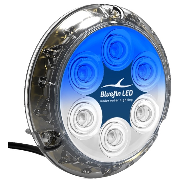 Bluefin LED Piranha P12 Dual Colour Underwater Light Blue/White 55W 12/24V