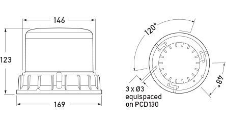 Hella Marine LED DuraRAY 4.0 Rotating/Flashing Beacon