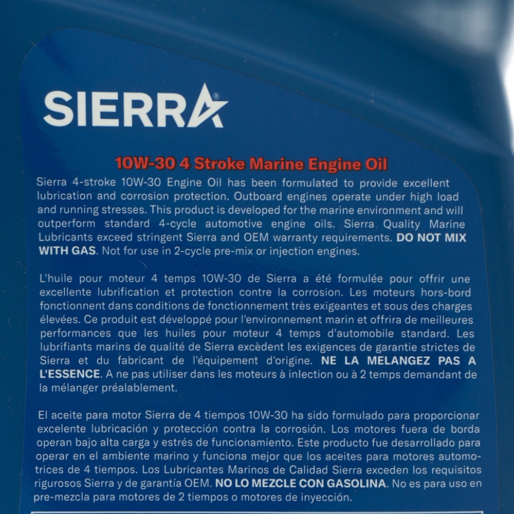 Sierra 18-9420-3 10W-30 Premium Blend 4-Stroke Engine Oil 3.78L