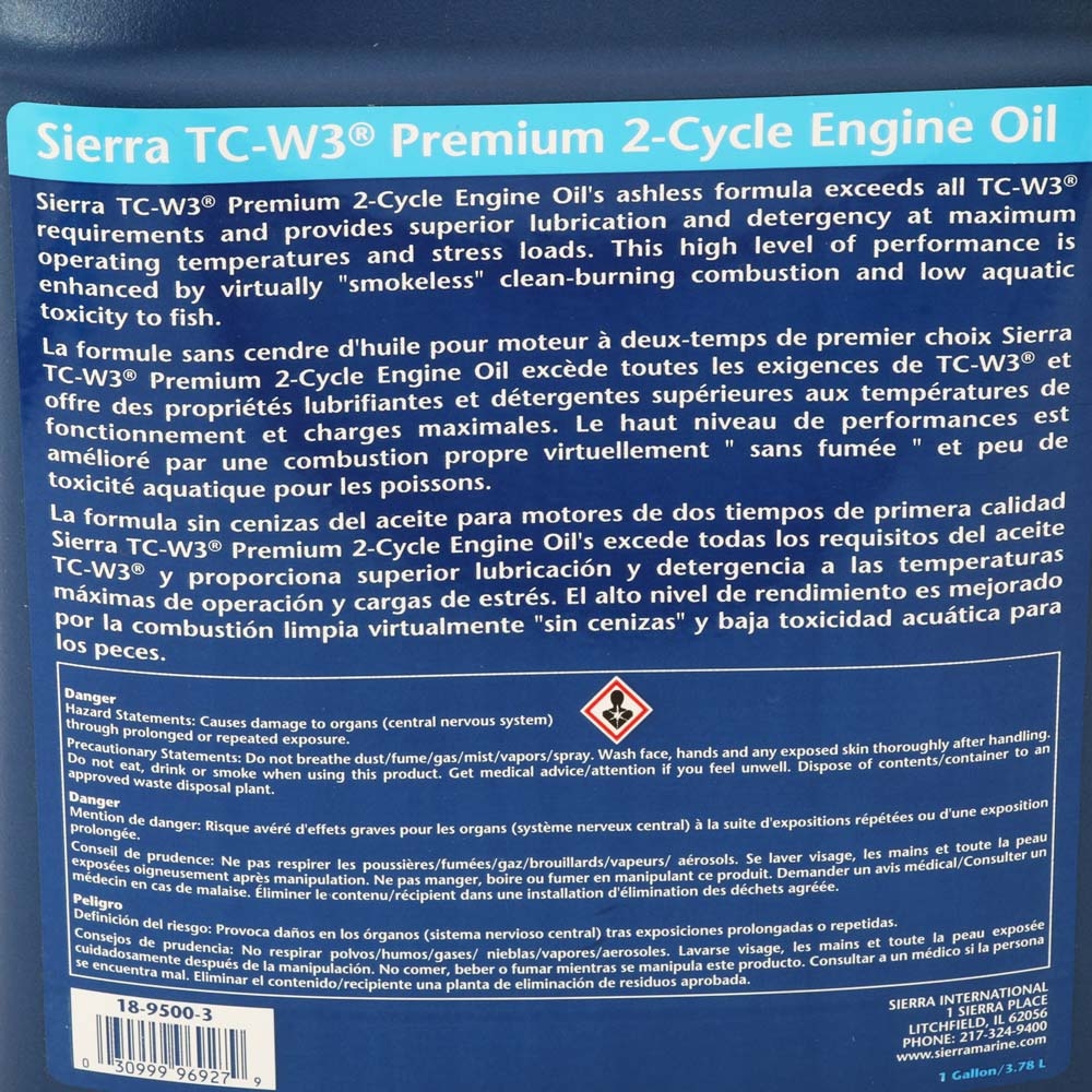 Sierra 18-9500-3 TC-W3 Premium Blend Marine Engine Oil 3.78L