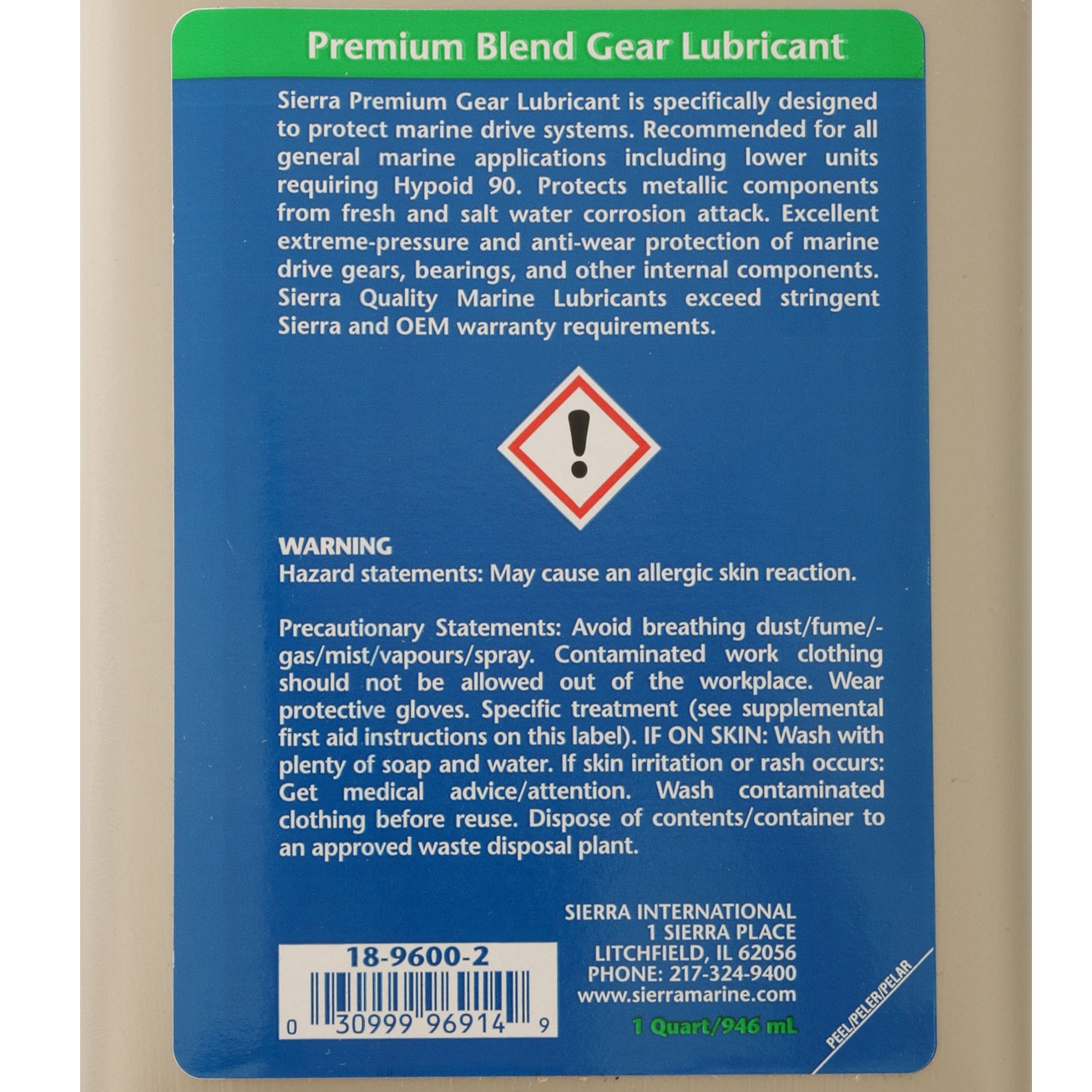 Sierra 18-9600-2 Premium Lower Unit Gear Lube 946ml