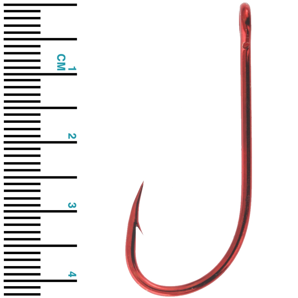 Mustad 92261NPNR Long Red Hooks 4/0 Qty 7