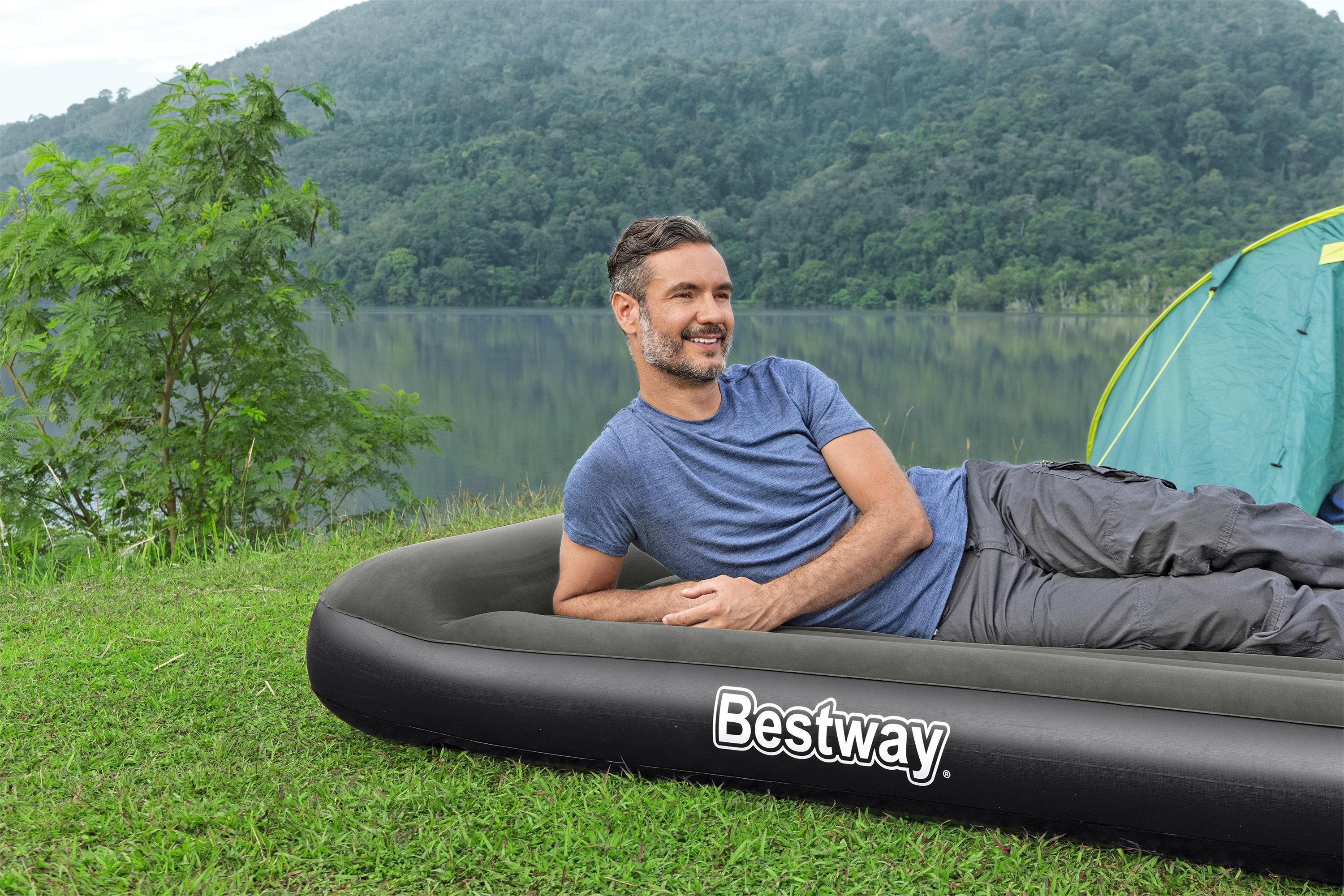 Bestway Tritech Double Airbed Black 191 x 137 x 30cm