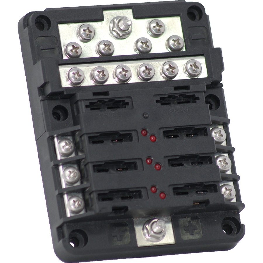 Egis Mobile Electric RT Fuse Block 6 Pos with Ground and LED Indication