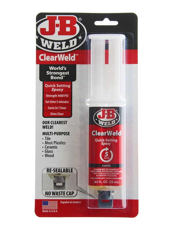 J-B Weld ClearWeld Quick Setting Epoxy Syringe