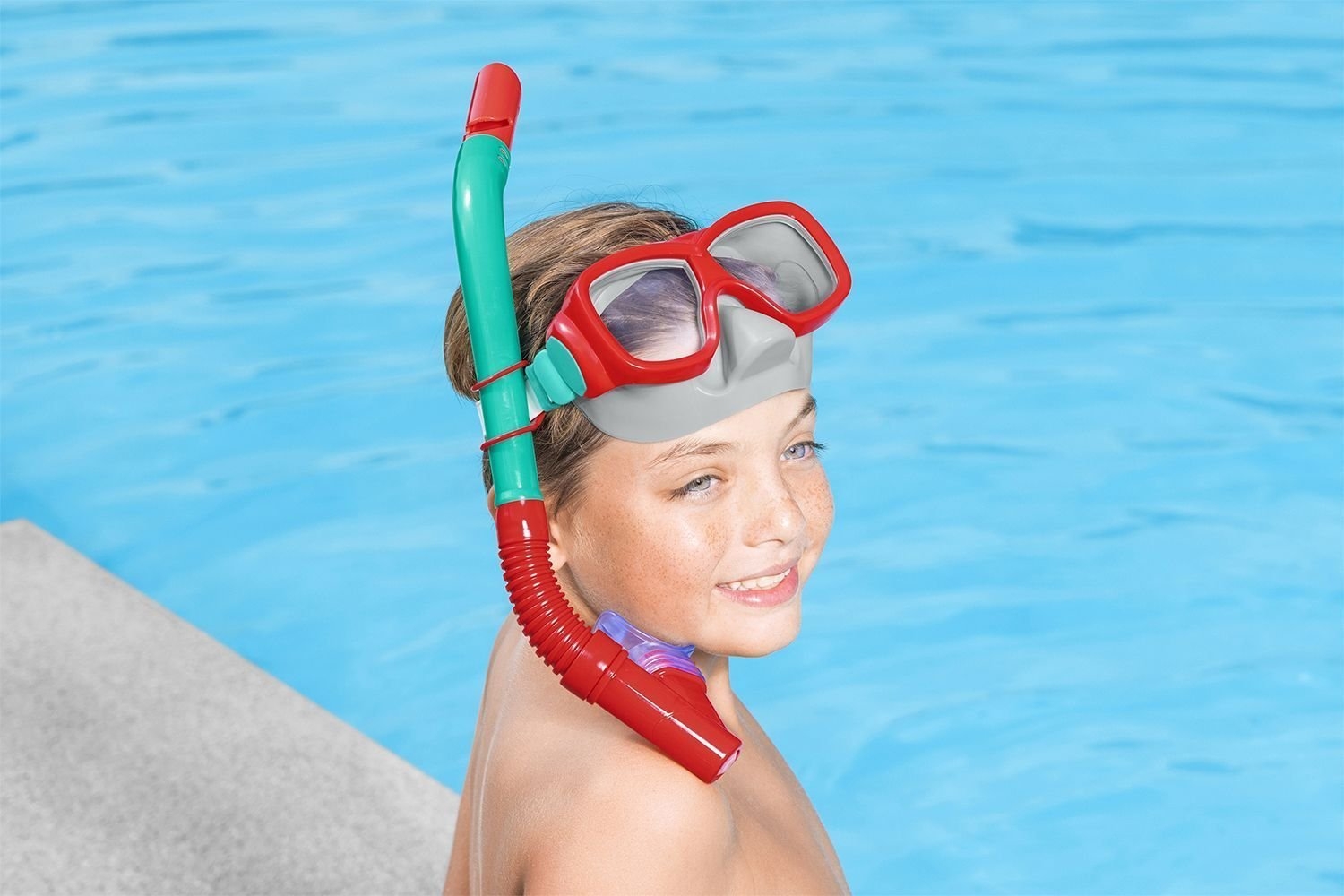 Bestway Explora Youth Mask and Snorkel Set Orange/Aqua