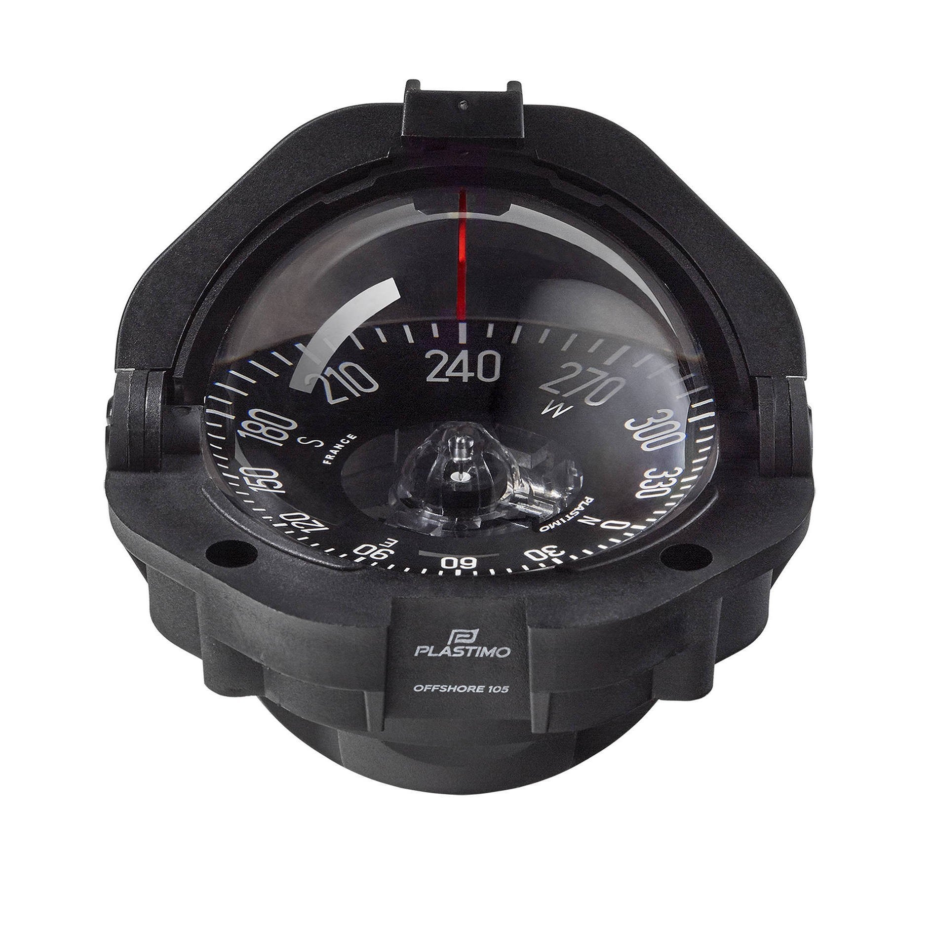 Plastimo Offshore 105 Flush Mount Survey Compass - Black Flat Card