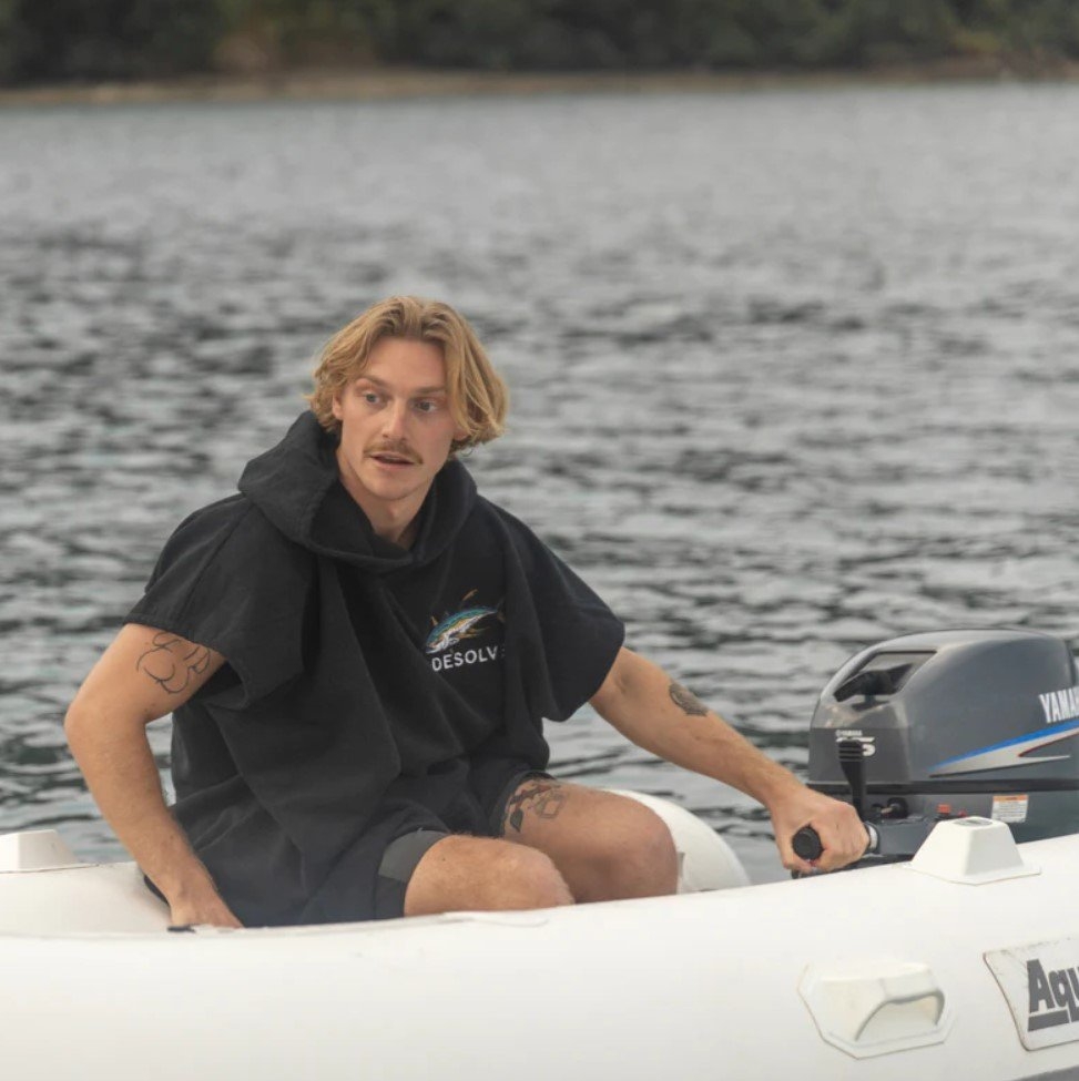 Desolve Albacares Beach Towel Poncho Vintage Blue L/XL