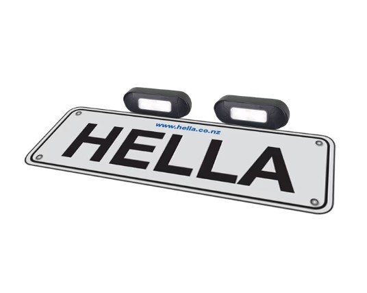 Hella Marine DuraLED Trailer Number Plate Slim Insert with Spacer Mount 0.5m Cable