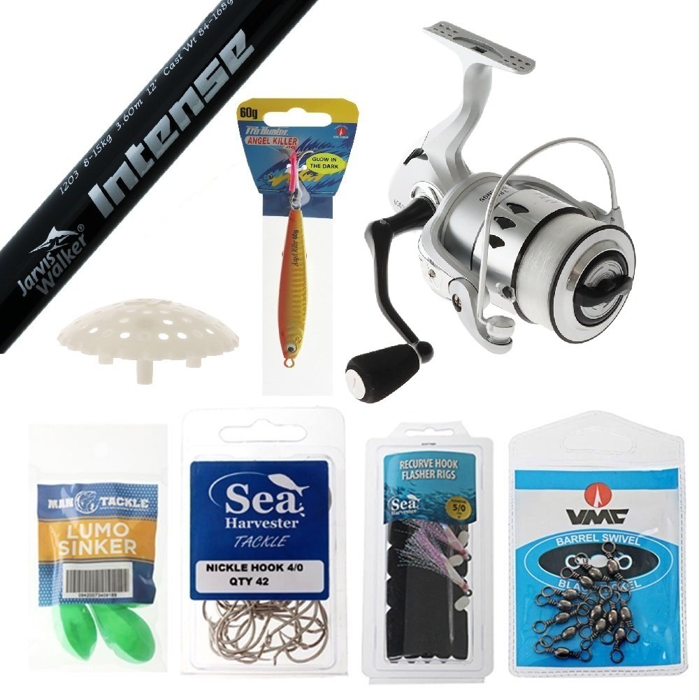 Jarvis Walker Pro Hunter 6000 Intense Surfcasting Combo with Line and Tackle 12ft 8-12kg 3pc