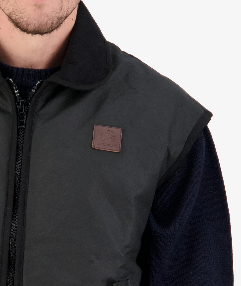 Swanndri Foxton Mens Wool Lined Oilskin Vest Swanndri Foxton Mens Wool Lined Oilskin Vest