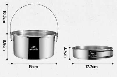 Naturehike Stainless 3-Piece Camp Cooking Set