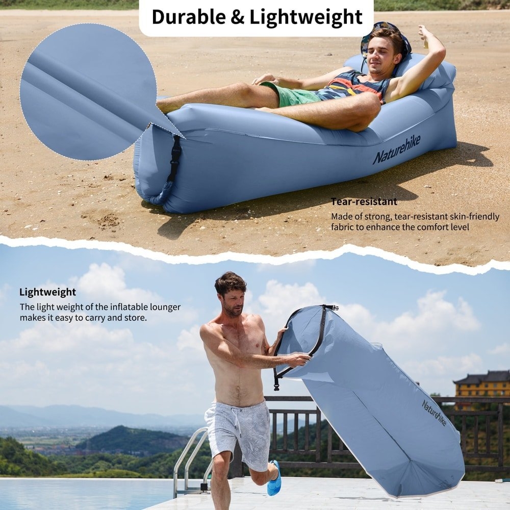 Naturehike Double Lazy Inflatable Sofa with Pillow Grey