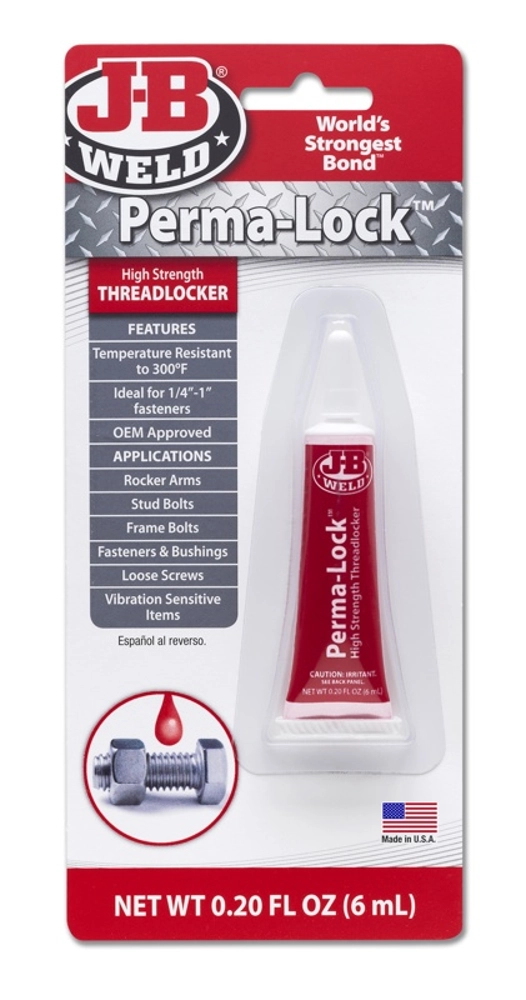 J-B Weld Perma-Lock Red High Strength Threadlocker 6ml J-B Weld Perma-Lock Red High Strength Threadlocker 6ml