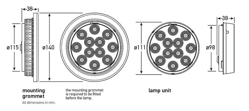 Hella Marine Optilux 4in Round Series LED Stop/Tail Lamp