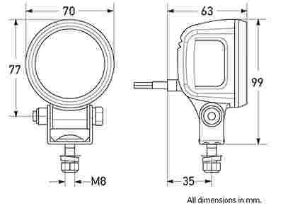 Hella Marine SL60 LED Warning Lamp Blue Strip