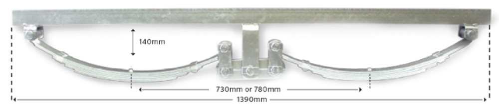 Trojan Galvanised Tandem Mounted Suspension 3500kg Pair