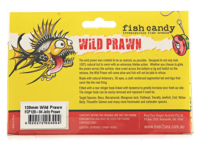 Fish Candy Wild Prawn Soft Bait 120mm Jelly Prawn