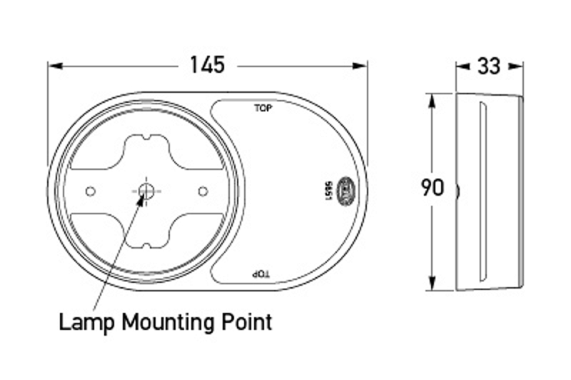Hella Marine Red Retro Reflector Base 83mm