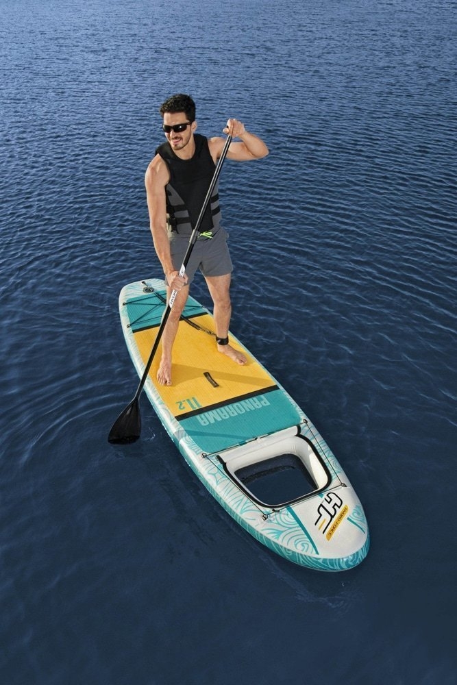 Hydro-Force Panorama Inflatable Stand Up Paddle Board with Underwater See-Thru Window 11ft 2in - No pump