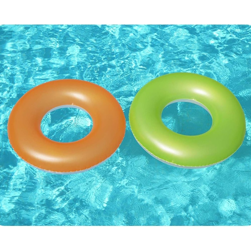 Bestway Frosted Neon Inflatable Swim Ring 76cm Fog Orange